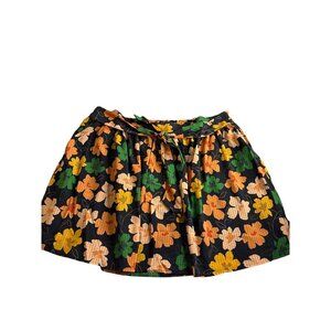 Who What Wear Floral Print Smocked Waist Tie A-Line Skirt 2X Knee Length New